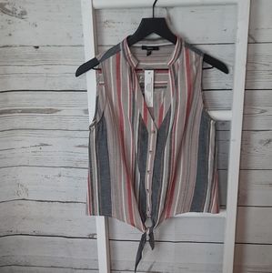 Drew Womens XS Rouge Tan/red combo sleeveless top